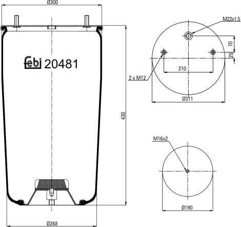 FEBI Bilstein 20481 — Mieszek, klimatyzacja