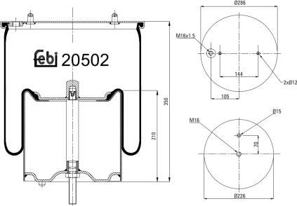 FEBI Bilstein 20502 — Mieszek, klimatyzacja