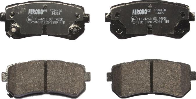Ferodo FDB4408 — Zestaw klocków hamulcowych, hamulce tarczowe