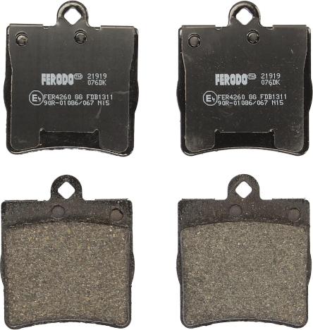 Ferodo FDB1311 — Zestaw klocków hamulcowych, hamulce tarczowe