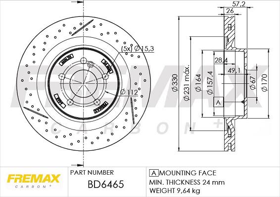 FREMAX BD-6465 — Tarcza hamulcowa