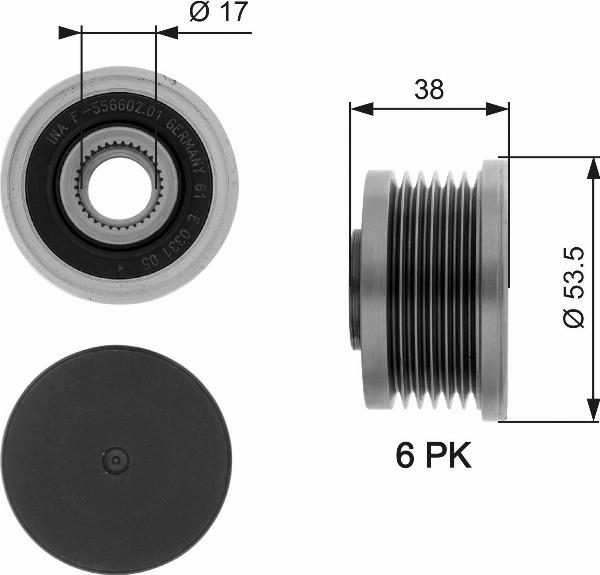 GATES OAP7081 — Koło pasowe, alternator