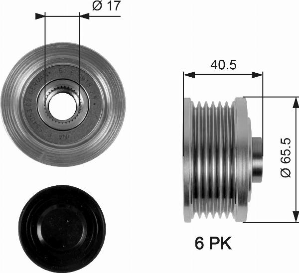 GATES OAP7032 — Koło pasowe, alternator