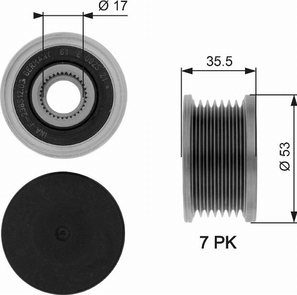 GATES OAP7110 — Koło pasowe, alternator