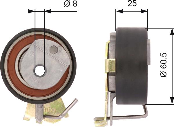 GATES T43023 — Rolka napinacza, pasek rozrządu