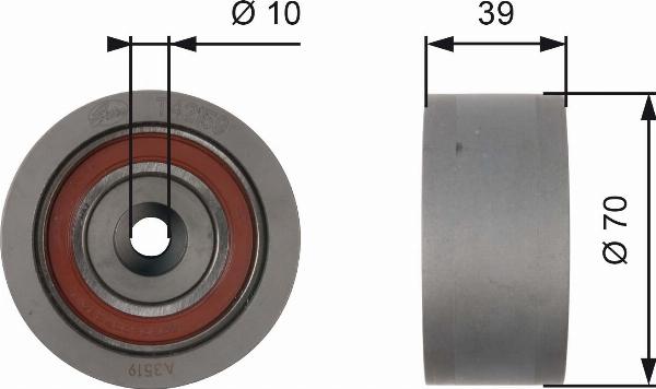 GATES T42159 — Rolka kierunkowa / prowadząca, pasek rozrządu