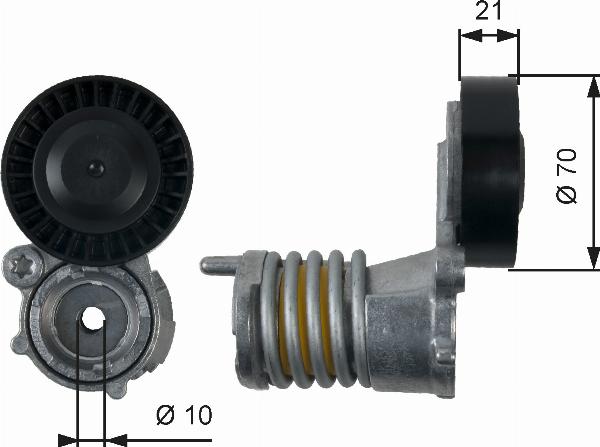 GATES T39157 — Rolka kierunkowa / prowadząca, pasek klinowy zębaty