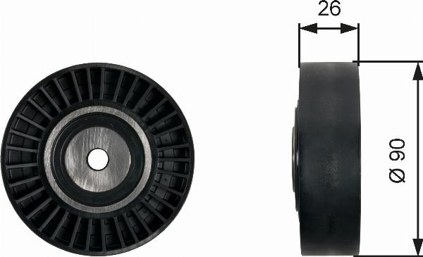 GATES T36461 — Rolka kierunkowa / prowadząca, pasek klinowy zębaty