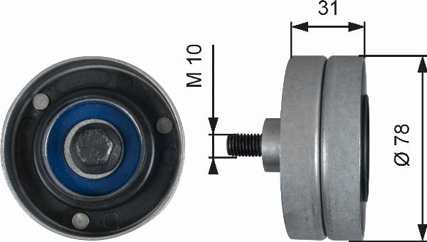 GATES T36510 - Rolka prowadząca pasek wielorowkowy
