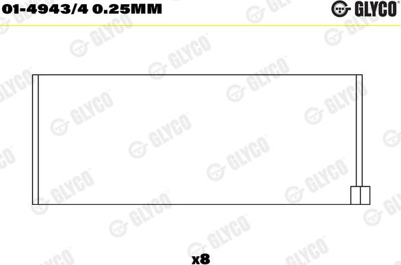 Glyco 01-4943/4 0.25MM — Łożysko korbowodu