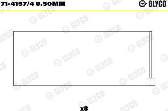 Glyco 71-4157/4 0.50mm — Łożysko korbowodu