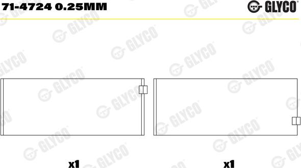 Glyco 71-4724 0.25MM — Łożysko korbowodu