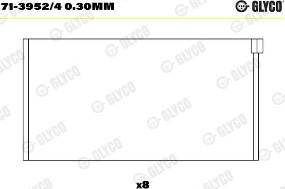 Glyco 71-3952/4 0.30mm — Łożysko korbowodu