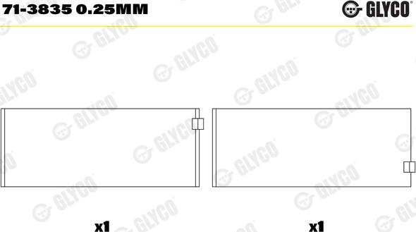 Glyco 71-3835 0.25mm — Łożysko korbowodu