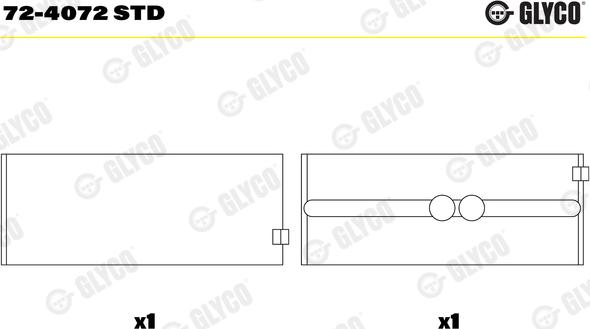 Glyco 72-4072 STD — Tuleja łożyska wału korbowego