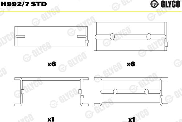 Glyco H992/7 STD — Tuleja łożyska wału korbowego