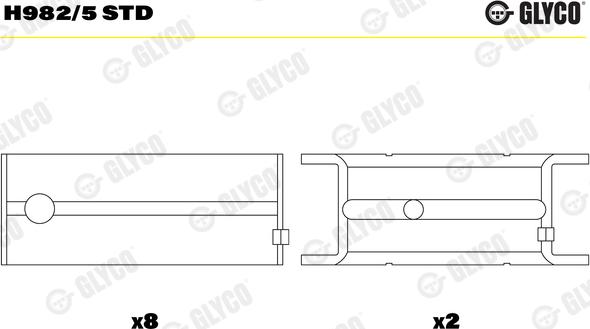 Glyco H982/5 STD — Tuleja łożyska wału korbowego