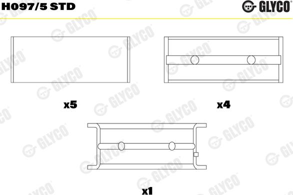 Glyco H097/5 STD — Tuleja łożyska wału korbowego