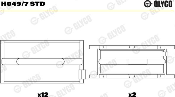 Glyco H049/7 STD — Tuleja łożyska wału korbowego