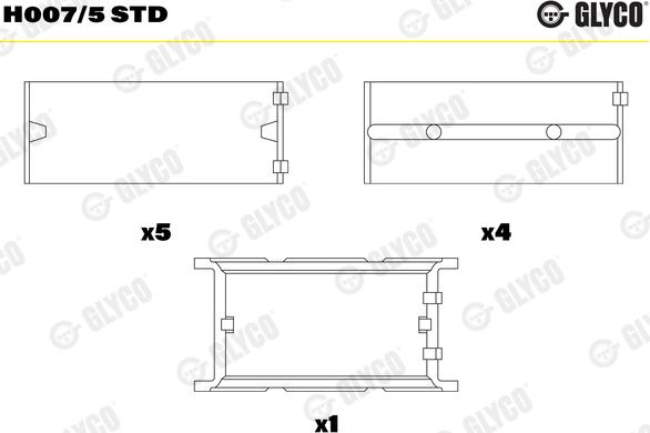 Glyco H007/5 STD — Tuleja łożyska wału korbowego