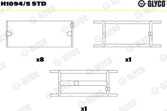 Glyco H1094/5 STD — Tuleja łożyska wału korbowego