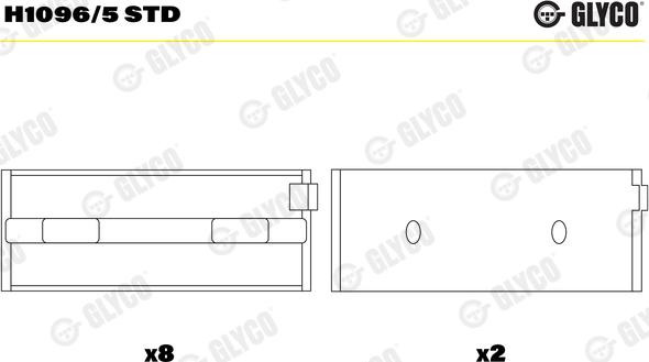 Glyco H1096/5 STD — Tuleja łożyska wału korbowego