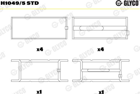 Glyco H1049/5 STD — Tuleja łożyska wału korbowego