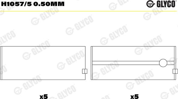 Glyco H1057/5 0.50mm - PANEWKI GŁ. PEUGEOT 1.7D-1.9D