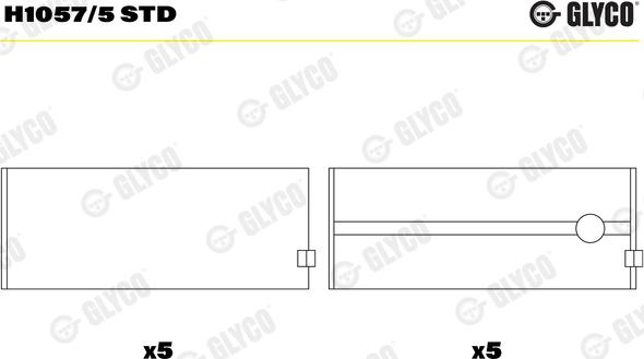 Glyco H1057/5 STD - Panewki wału korbowego