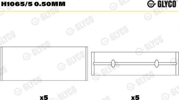Glyco H1065/5 0.50mm — Tuleja łożyska wału korbowego