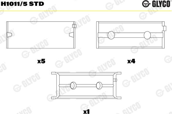 Glyco H1011/5 STD — Tuleja łożyska wału korbowego