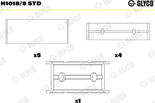Glyco H1018/5 STD — Tuleja łożyska wału korbowego