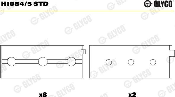 Glyco H1084/5 STD — Tuleja łożyska wału korbowego