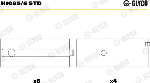 Glyco H1085/5 STD — Tuleja łożyska wału korbowego