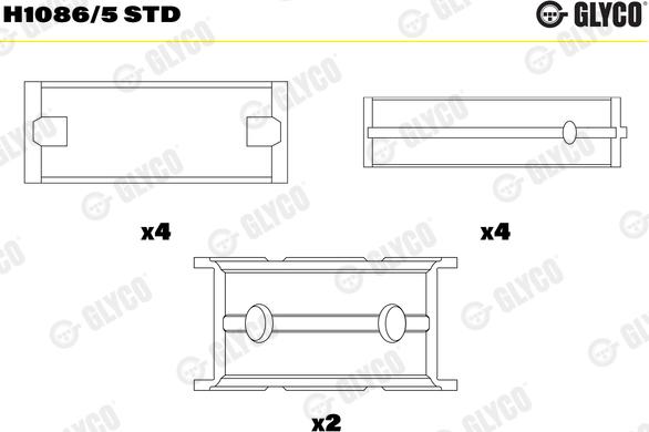 Glyco H1086/5 STD — Tuleja łożyska wału korbowego