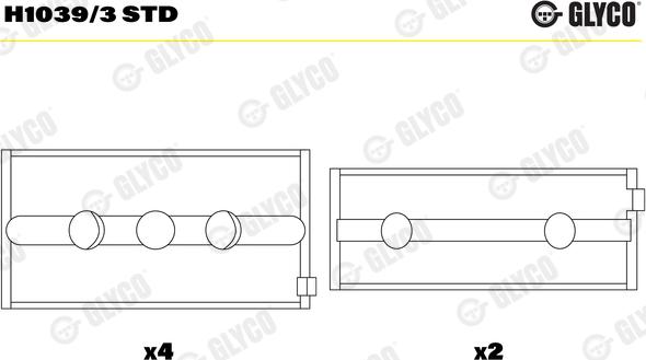 Glyco H1039/3 STD — Tuleja łożyska wału korbowego