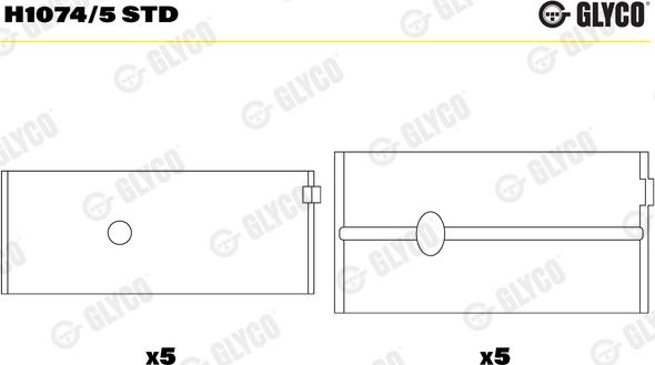Glyco H1074/5 STD — Tuleja łożyska wału korbowego