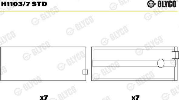 Glyco H1103/7 STD — Tuleja łożyska wału korbowego