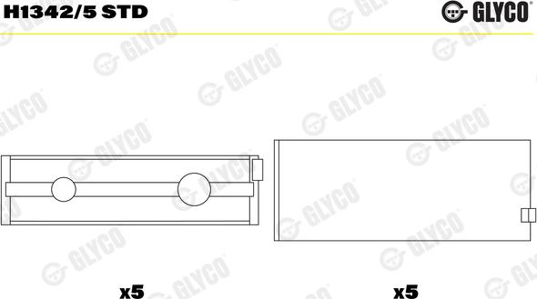 Glyco H1342/5 STD — Tuleja łożyska wału korbowego