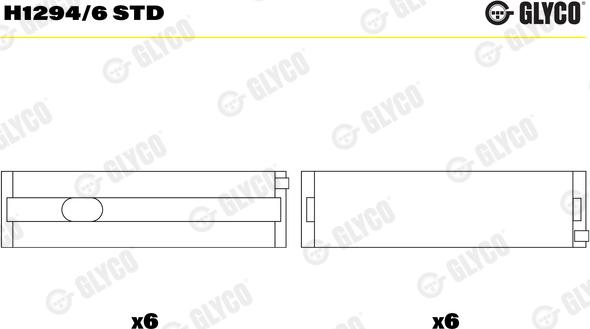 Glyco H1294/6 STD — Tuleja łożyska wału korbowego