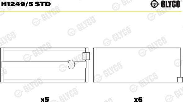 Glyco H1249/5 STD — Tuleja łożyska wału korbowego