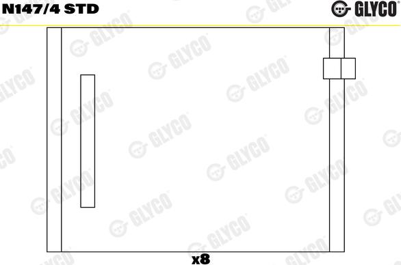 Glyco N147/4 STD - Panewki wałka rozrządu