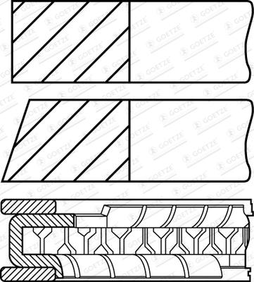 Goetze 08-449500-00 - PIERŚCIENIE TŁOKOWE VW 1.4TSI STD