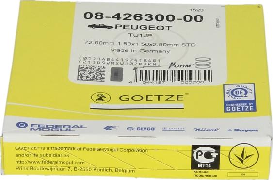 Goetze 08-426300-00 — Zestaw pierścieni tłokowych