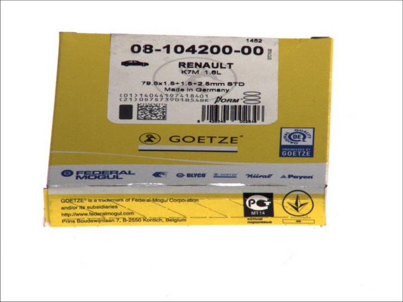 Goetze 08-104200-00 — Zestaw pierścieni tłokowych
