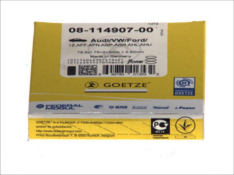 Goetze 08-114907-00 — Zestaw pierścieni tłokowych