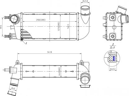 Hart 614 197 - CHŁODNICA POWIETRZA DOŁADOWUJĄCEGO - INTERCOOLER