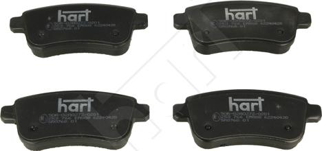 Hart 253 766 — Zestaw klocków hamulcowych, hamulce tarczowe