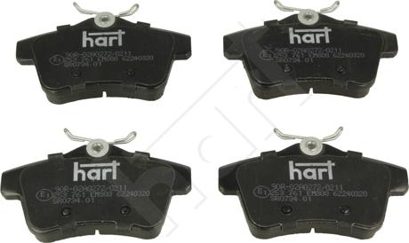 Hart 253 761 — Zestaw klocków hamulcowych, hamulce tarczowe