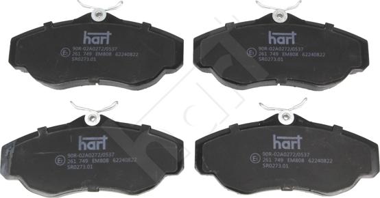 Hart 261 749 - KLOCKI HAMULCOWE PRZÓD